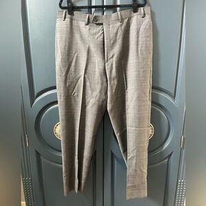 Greg Norman Collection Men's Classic Gray, Baby Blue Striped Dress Pants